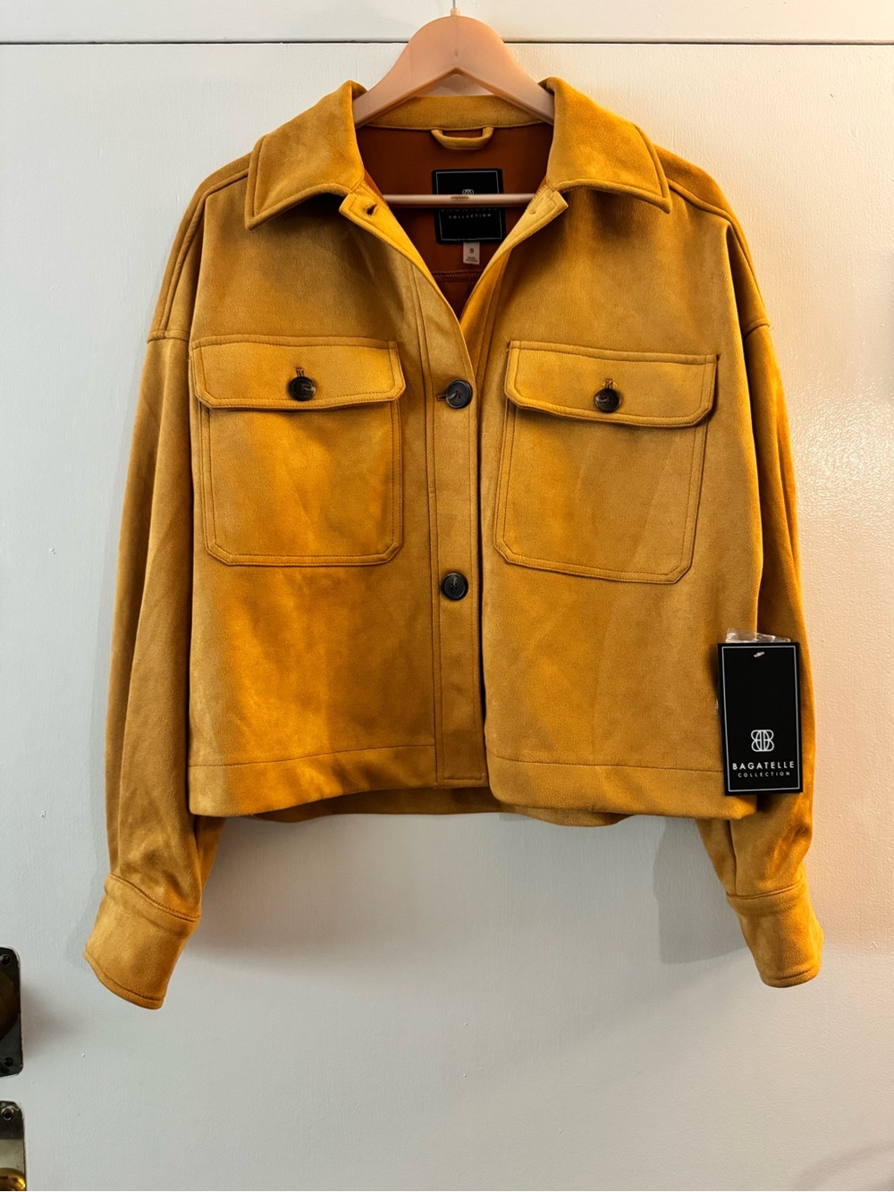 NWT Bagatelle Mustard Faux Suede Jacket Size Small